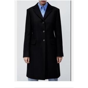 Zara Manteco Short Masculine Wool Blend Coat Medium